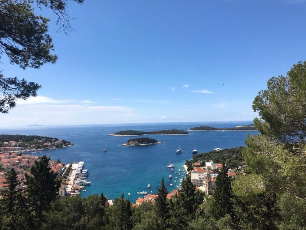 European Yacht Charters Hvar Harbor on the island of Hvar in Central Dalmatia Croatia.